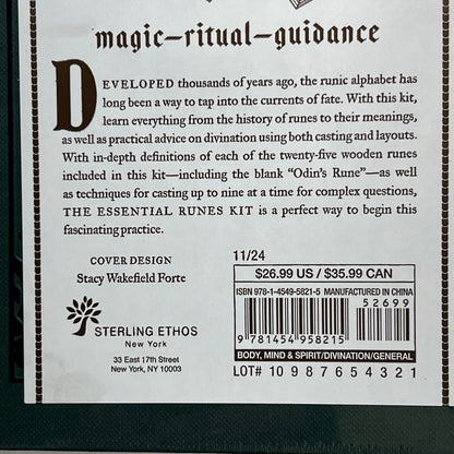 ESSENTIAL RUNES Essential Reading Ancient Symbols Kit By Cassandra Eason