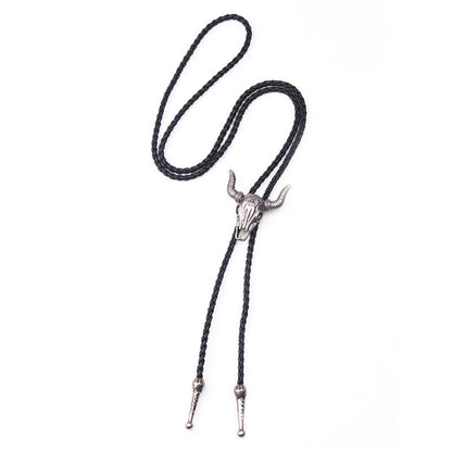 Men's Long Leather Cow Head Fashion Vintage Necklaces