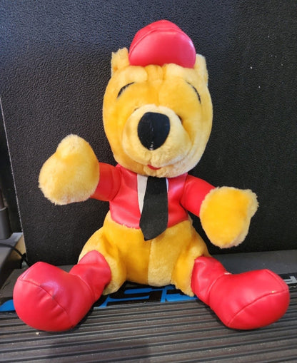 Rare Winnie the Pooh plush Bear in Red racing outfit 10"