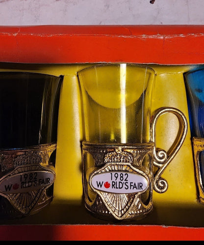 1982 World's Fair Plastic Shot Glasses from Knoxville Tennessee