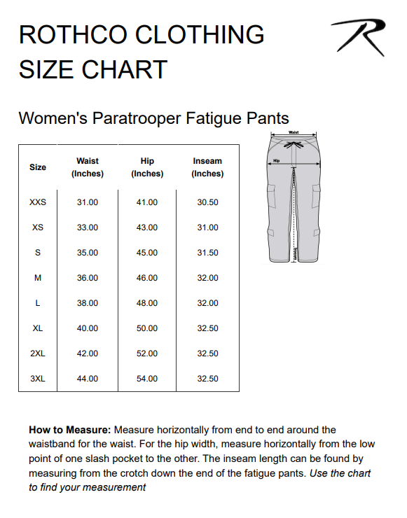 Rothco Women's Vintage Paratrooper Fatigue Pants