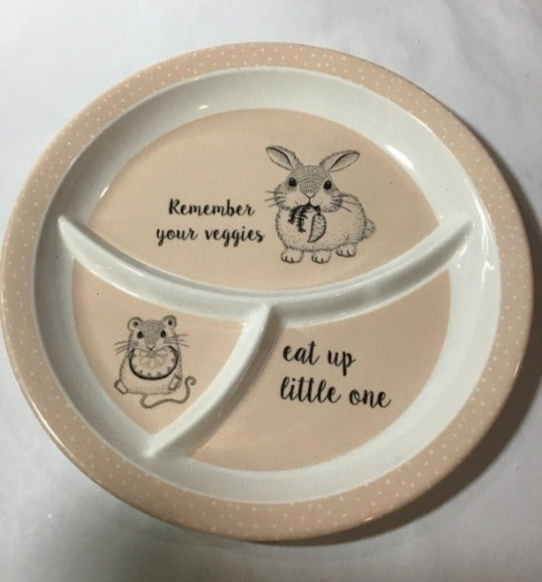 Adorable Bloomingville pink plastic plate! Perfect for your baby - I Bought a Yard Sale