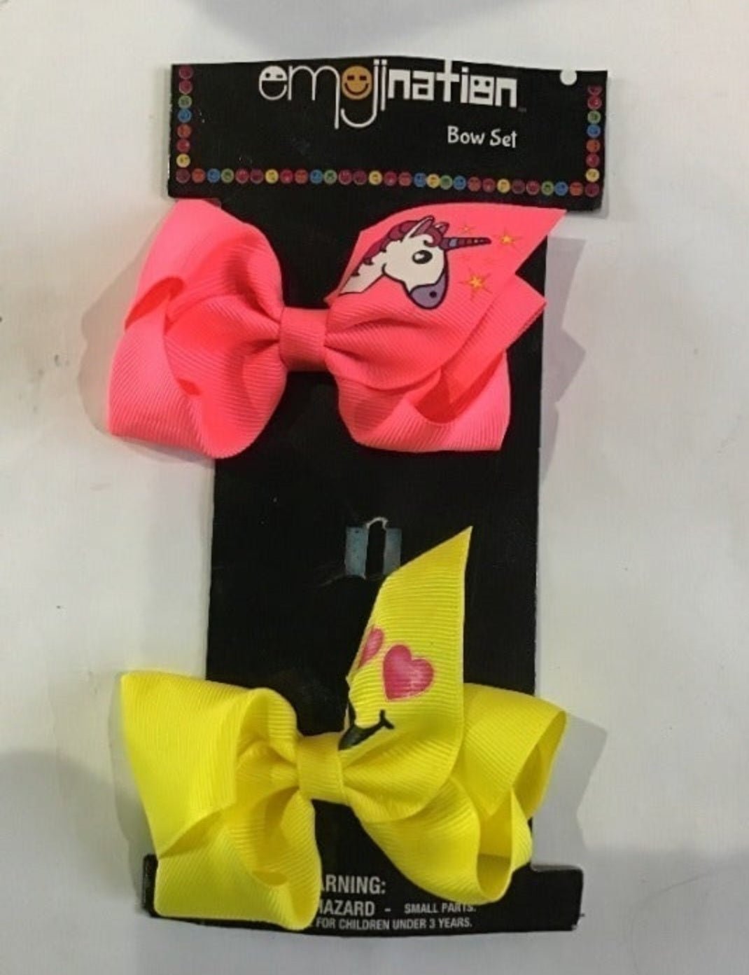 Adorable Emoji & Unicorn Hair Bow Set (2 Bows) - I Bought a Yard Sale
