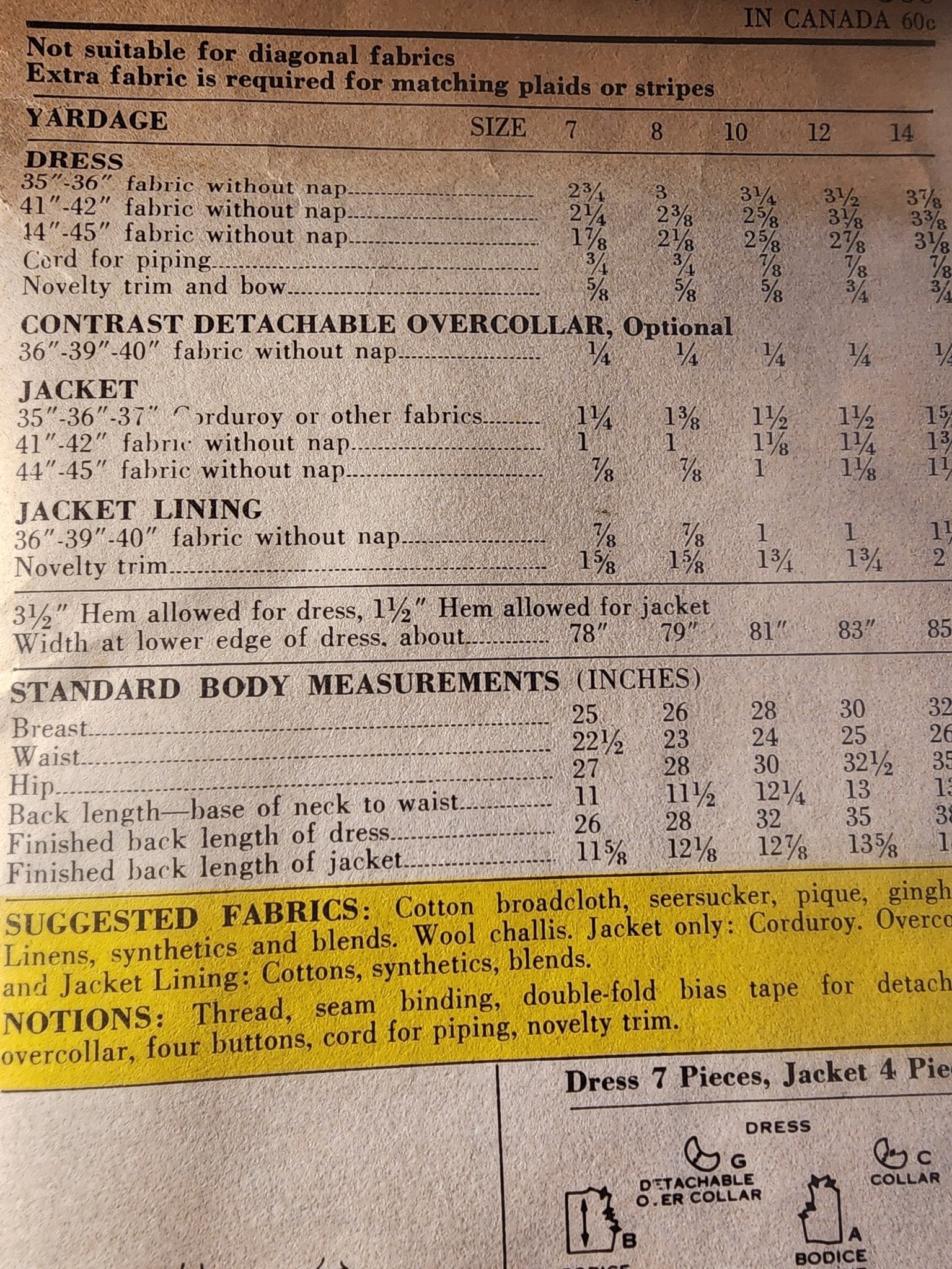 Advance Pattern 3131; ca. 1963; Girls' Dress and Jacket size 7 - I Bought a Yard Sale