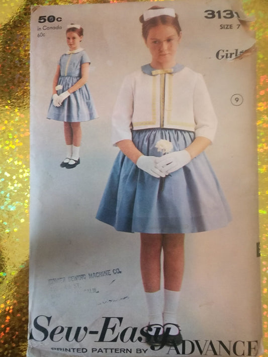 Advance Pattern 3131; ca. 1963; Girls' Dress and Jacket size 7 - I Bought a Yard Sale
