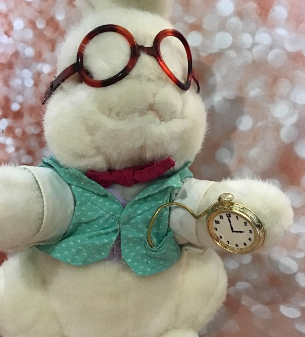 Alice in Wonderland Plush White Rabbit with Pocket Watch - I Bought a Yard Sale