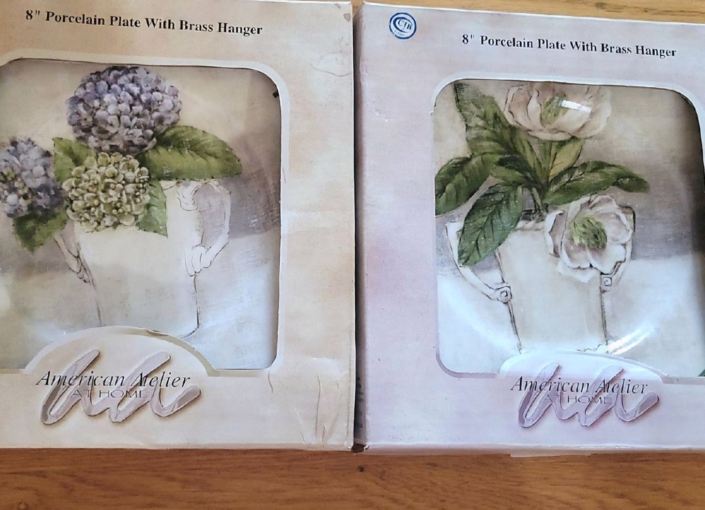 American Atelier 8" Plate Decor with brass hangers new in box - I Bought a Yard Sale