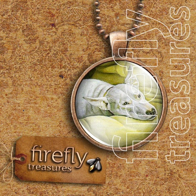 Andrea Sadek Hand Painted Porcelain Memorial Urn with Custom Pet Pendant - I Bought a Yard Sale