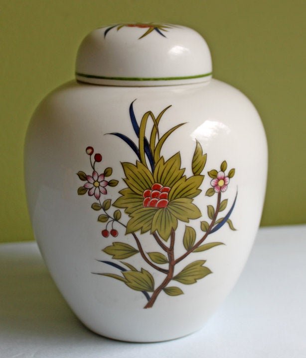 Andrea Sadek Hand Painted Porcelain Memorial Urn with Custom Pet Pendant - I Bought a Yard Sale