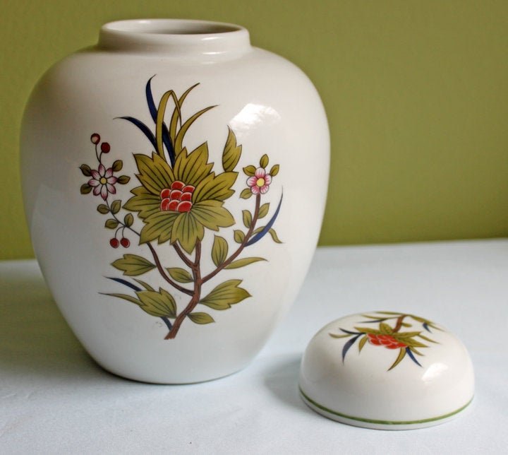 Andrea Sadek Hand Painted Porcelain Memorial Urn with Custom Pet Pendant - I Bought a Yard Sale