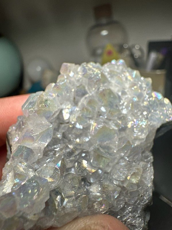 Angel Aura Quartz Crystal Cluster on Matrix 87.99g - I Bought a Yard Sale