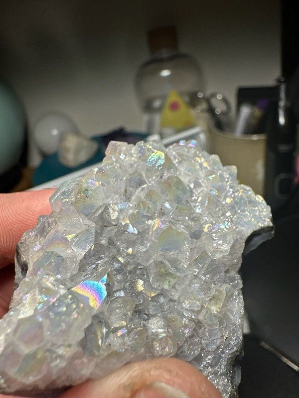 Angel Aura Quartz Crystal Cluster on Matrix 87.99g - I Bought a Yard Sale