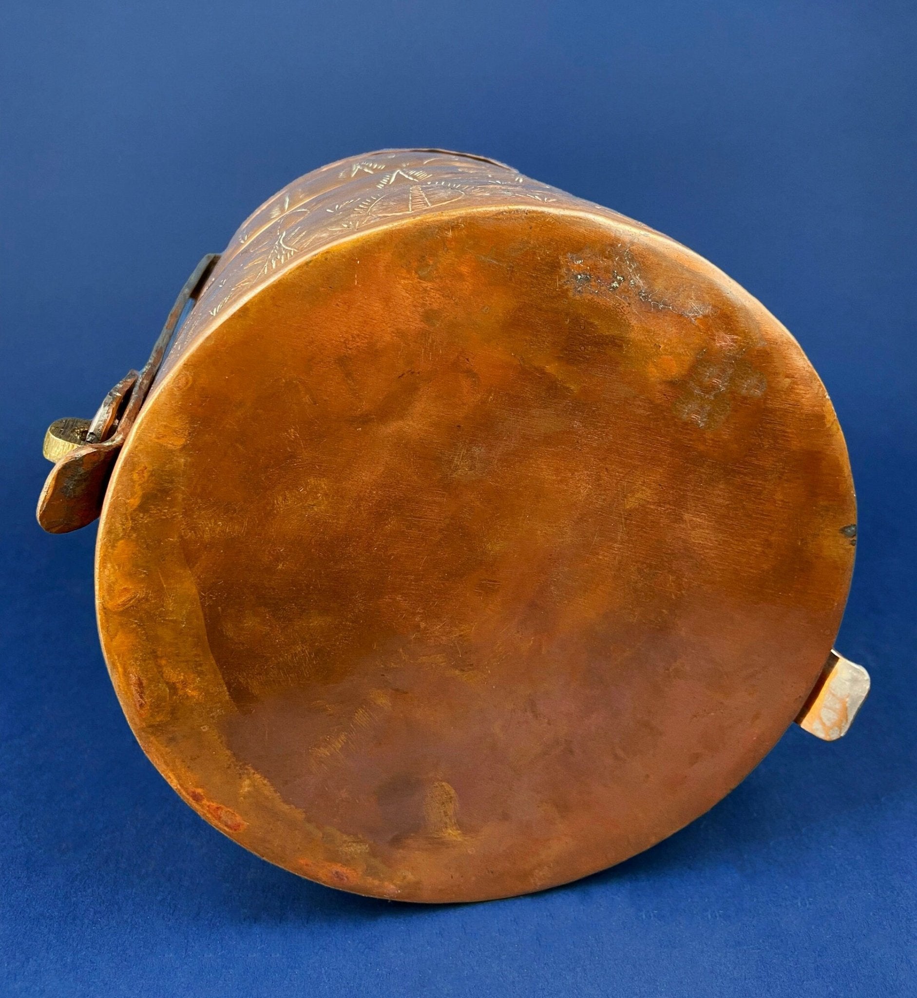 Antique 19th - century Copper and Brass Turkish 4 Stacking Bowls Lunch Box with Handle. Vintage Gifts. - I Bought a Yard Sale