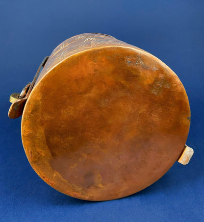 Antique 19th - century Copper and Brass Turkish 4 Stacking Bowls Lunch Box with Handle. Vintage Gifts. - I Bought a Yard Sale