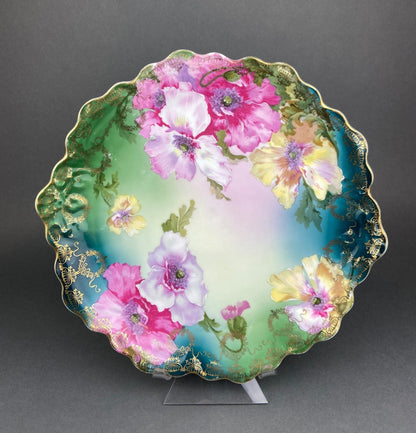 Antique Bavaria Dessert Plate: Hand - Painted Roses, Gold Rim (7.75") - I Bought a Yard Sale