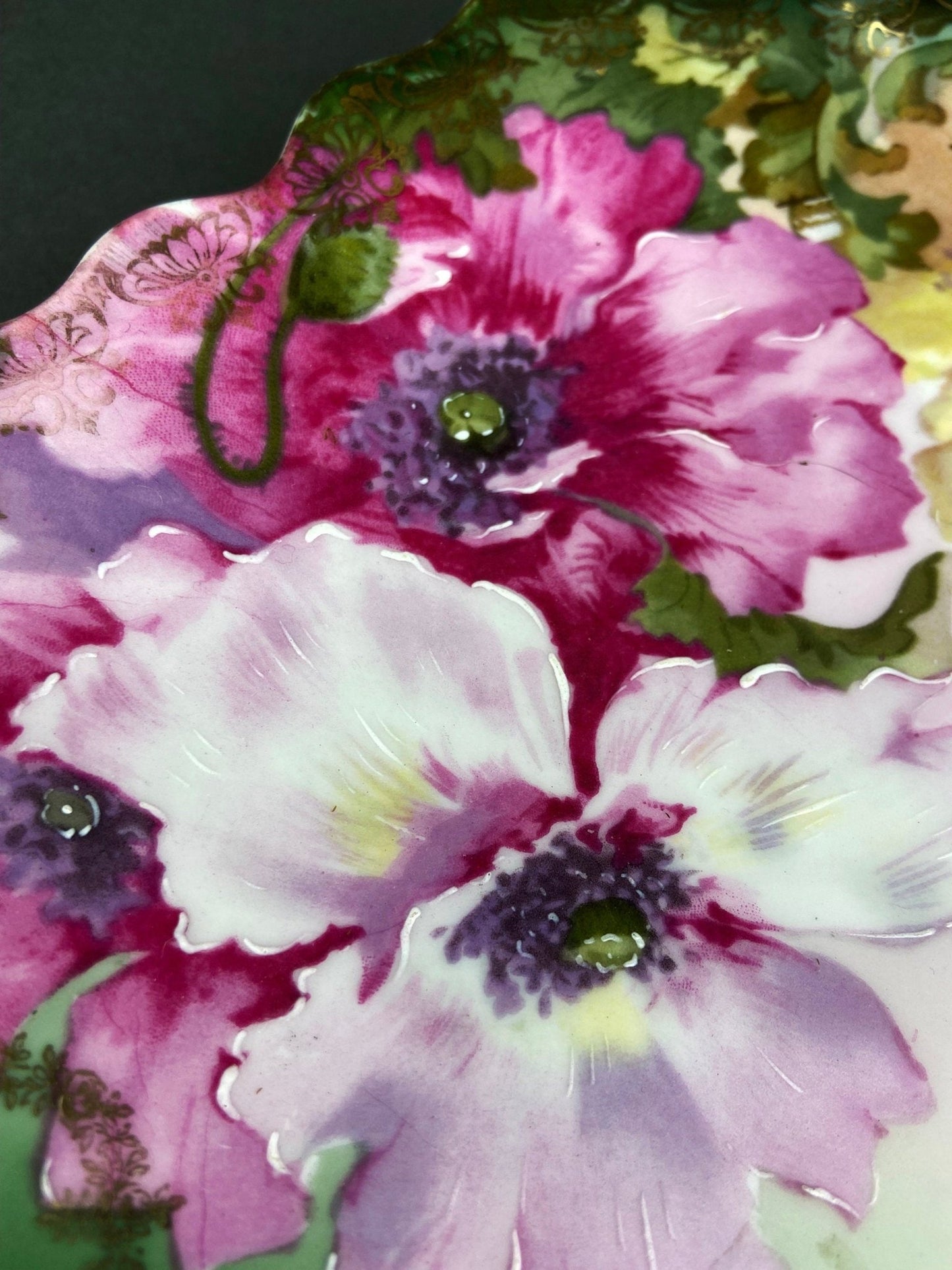 Antique Bavaria Dessert Plate: Hand - Painted Roses, Gold Rim (7.75") - I Bought a Yard Sale