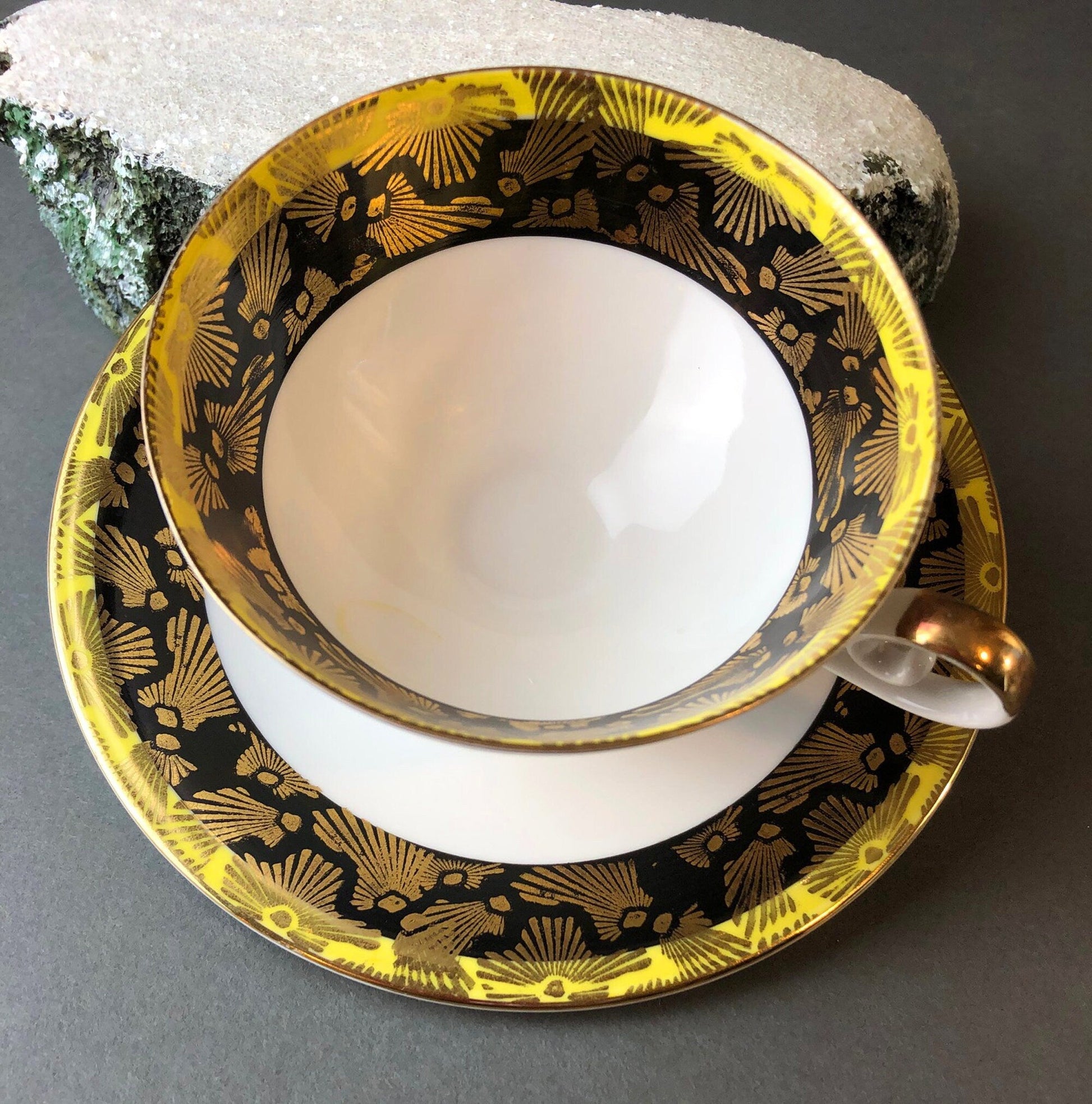 Antique Bavarian Porcelain Tea Cup and Saucer by Eberthal - I Bought a Yard Sale