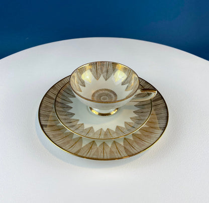 Antique Bavarian Porcelain Tea Set: Gold Geometrical Trio - I Bought a Yard Sale