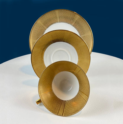 Antique Bavarian Porcelain Tea Set: Gold Geometrical Trio - I Bought a Yard Sale