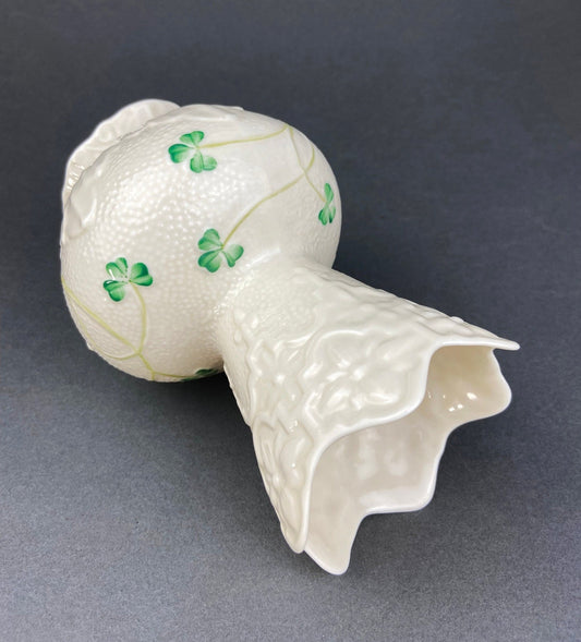 Antique Belleek Vase, Ireland. Cream Colored Porcelain Flower Vase with Schamrock Motif. Vase with Scalloped Rim. Gift for Her. - I Bought a Yard Sale