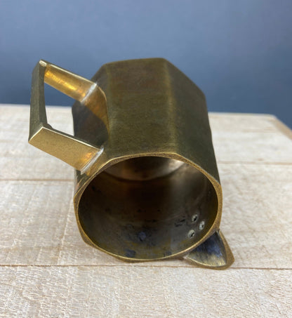 Antique Brass Coffee Set with Coffee Pot, Creamer & Sugar Bowl. Heavy Brass Pots with Handles. Kitchen Accessories. - I Bought a Yard Sale