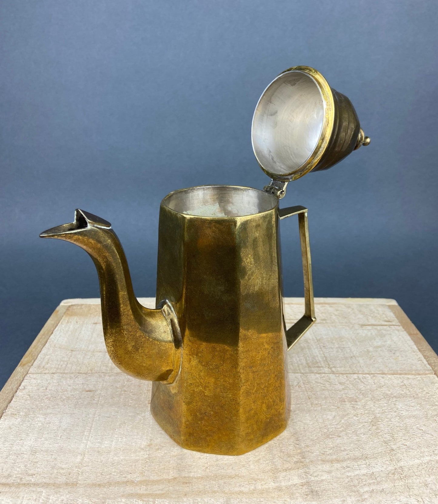 Antique Brass Coffee Set with Coffee Pot, Creamer & Sugar Bowl. Heavy Brass Pots with Handles. Kitchen Accessories. - I Bought a Yard Sale