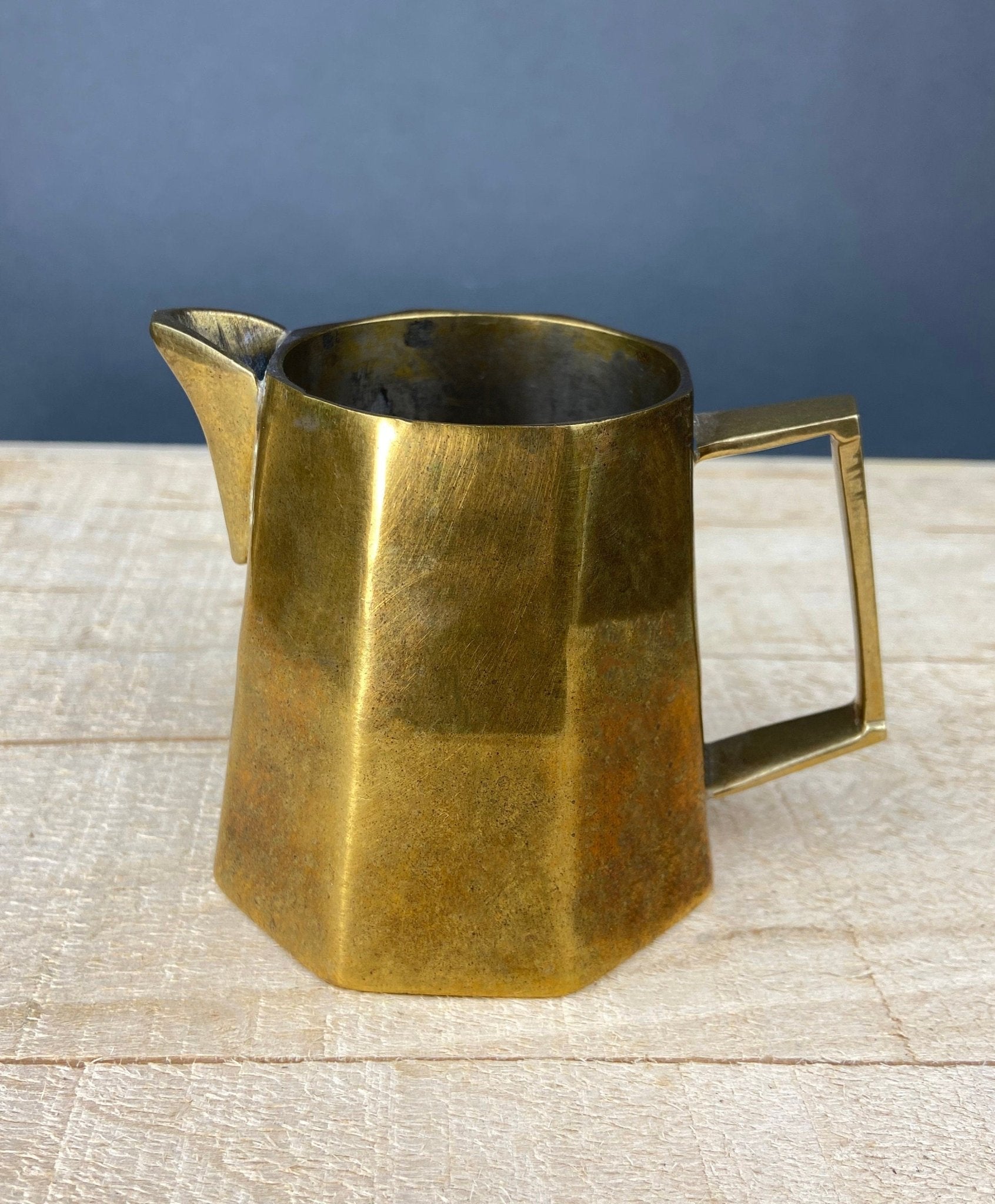 Antique Brass Creamer and Sugar Dish. Heavy Brass Containers with Handles. Kitchen Accessories. - I Bought a Yard Sale