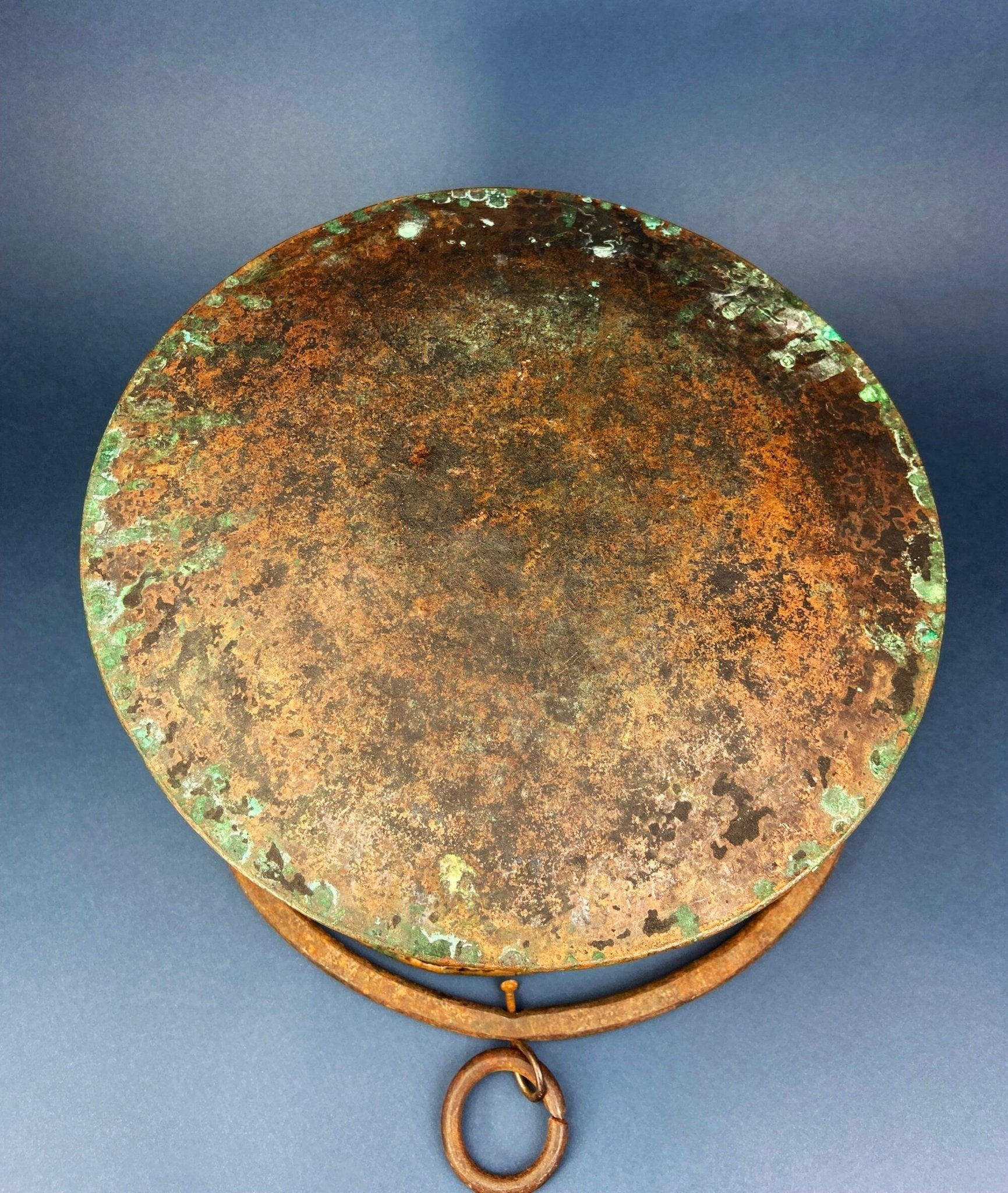 Antique Copper Cauldron. Large Hand Pounded Bucket with Wrought Iron Handle. Hand Hammered Fire Wood Scuttle. Rustic Home Decor. - I Bought a Yard Sale