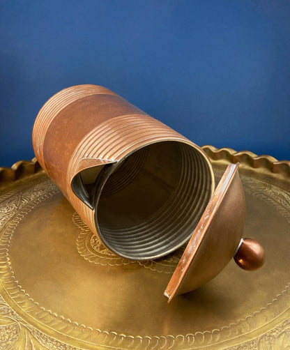 Antique Copper Pitcher and 4 Mugs. Revere Metal Ware, Rome, NY. Solid Copper with Brass Handle. Beer Mugs. Vintage Gifts for Him. - I Bought a Yard Sale