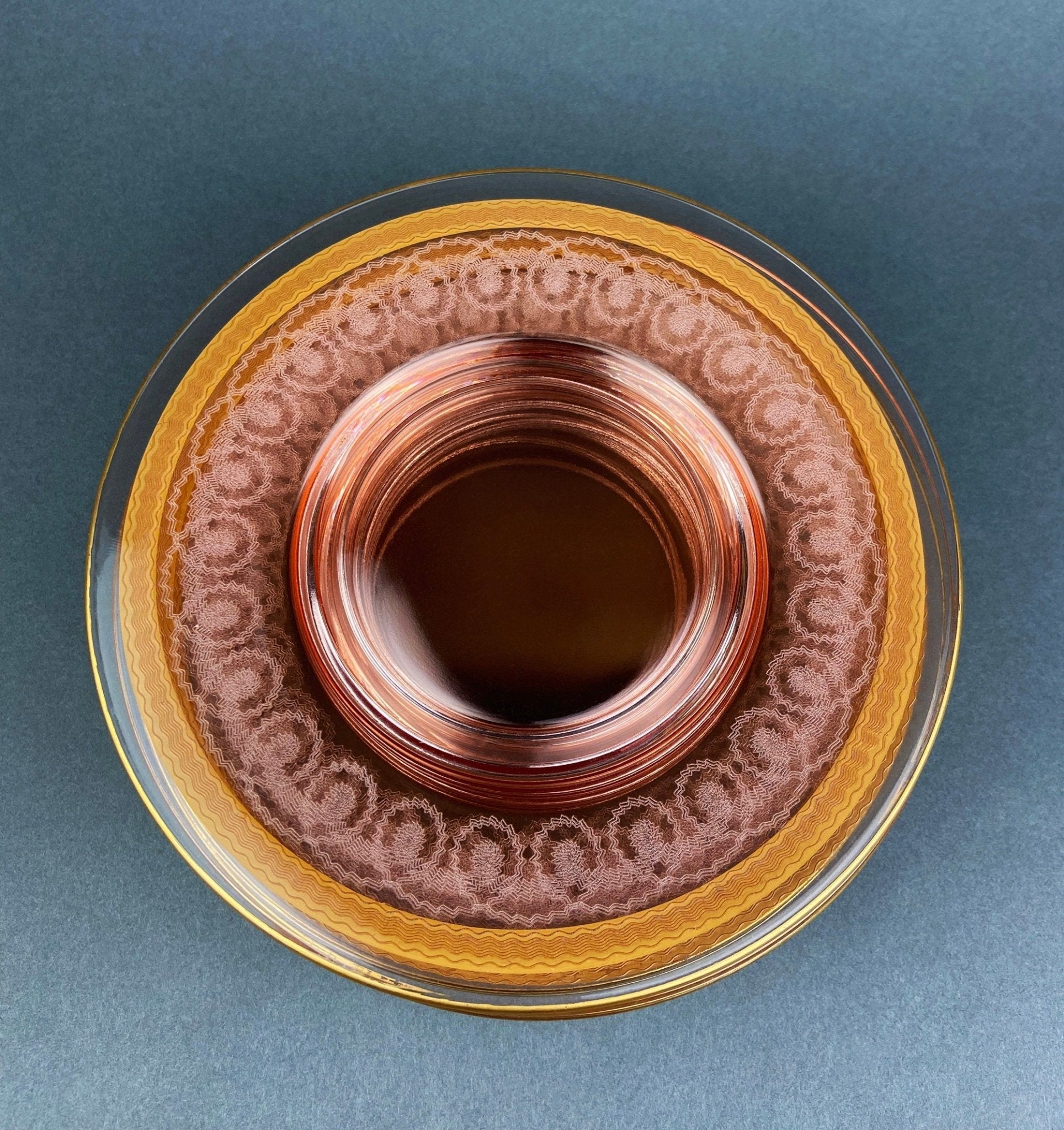 Antique Etched Glass Dessert Plates or Salad Plates. Set of Seven Square Serving Plates with Scalloped Edges. Fine Dining. Glass Tableware. - I Bought a Yard Sale