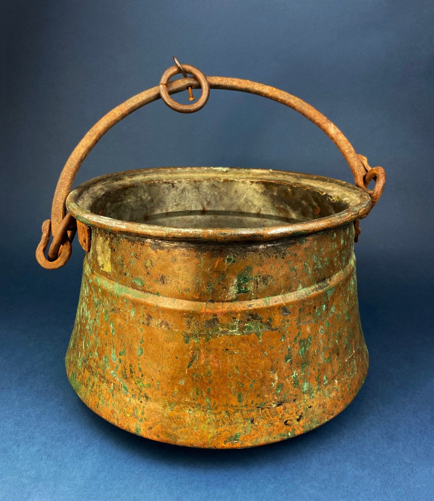 Antique Hand - Hammered Brass Bucket with Wrought Iron Handle: Rustic Farmhouse Decor - I Bought a Yard Sale