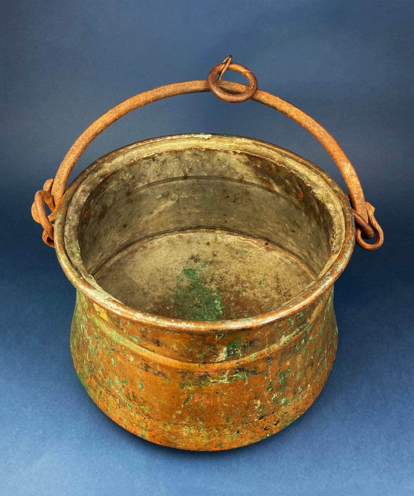 Antique Hand - Hammered Brass Bucket with Wrought Iron Handle: Rustic Farmhouse Decor - I Bought a Yard Sale