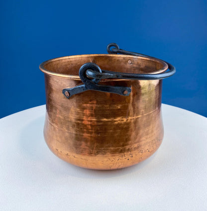 Antique Hand - Hammered Brass Bucket with Wrought Iron Handle: Rustic Farmhouse Decor - I Bought a Yard Sale