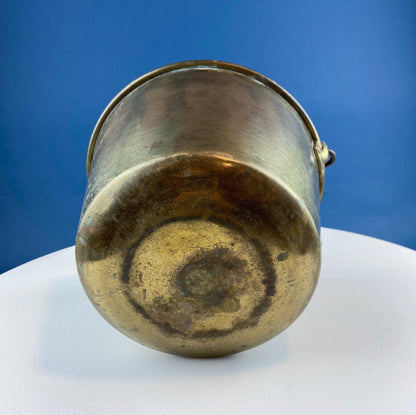 Antique Hand - Hammered Brass Bucket with Wrought Iron Handle: Rustic Farmhouse Decor - I Bought a Yard Sale