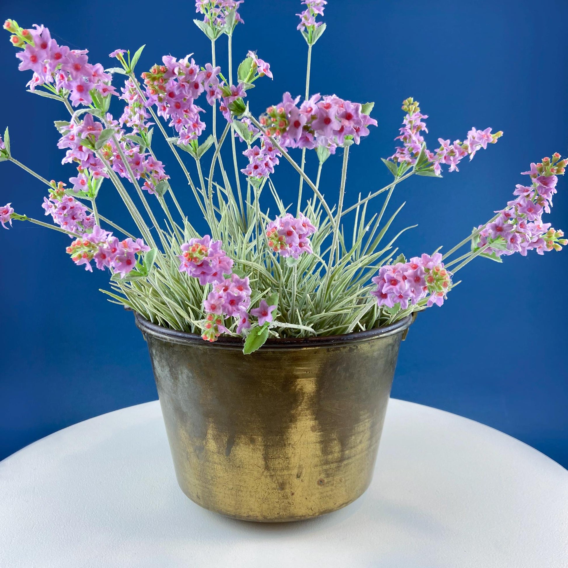 Antique Hand - Hammered Brass Bucket with Wrought Iron Handle: Rustic Farmhouse Decor - I Bought a Yard Sale