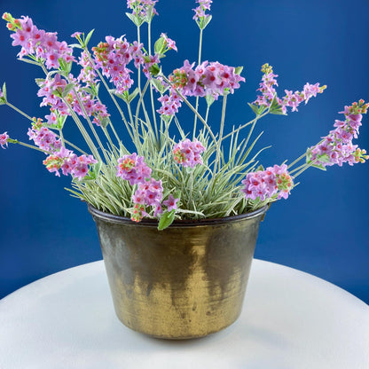 Antique Hand - Hammered Brass Bucket with Wrought Iron Handle: Rustic Farmhouse Decor - I Bought a Yard Sale