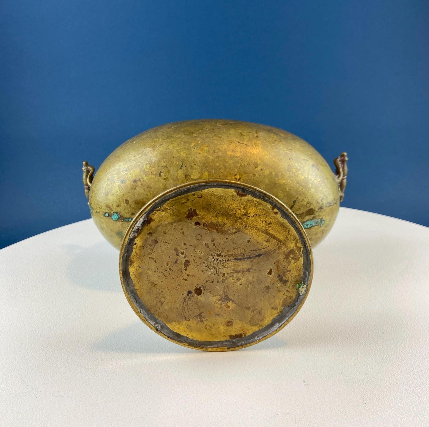 Antique Hand Hammered Brass & Copper Jardiniere Footed Flower Pot Vase. Herb Growing Container. Rustic Table Decor. 19th C Imperial Russia. - I Bought a Yard Sale