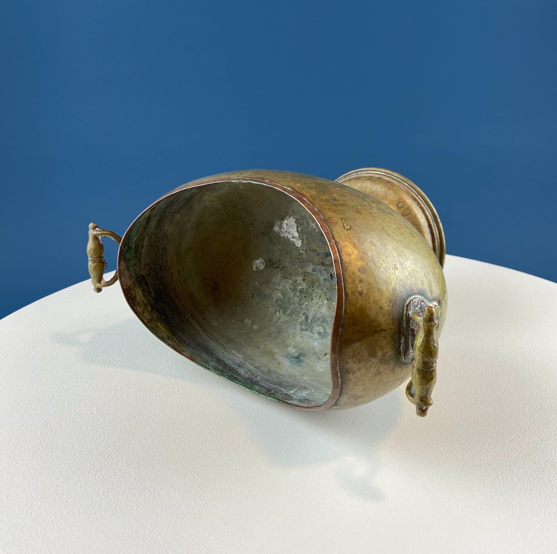 Antique Hand Hammered Brass & Copper Jardiniere Footed Flower Pot Vase. Herb Growing Container. Rustic Table Decor. 19th C Imperial Russia. - I Bought a Yard Sale