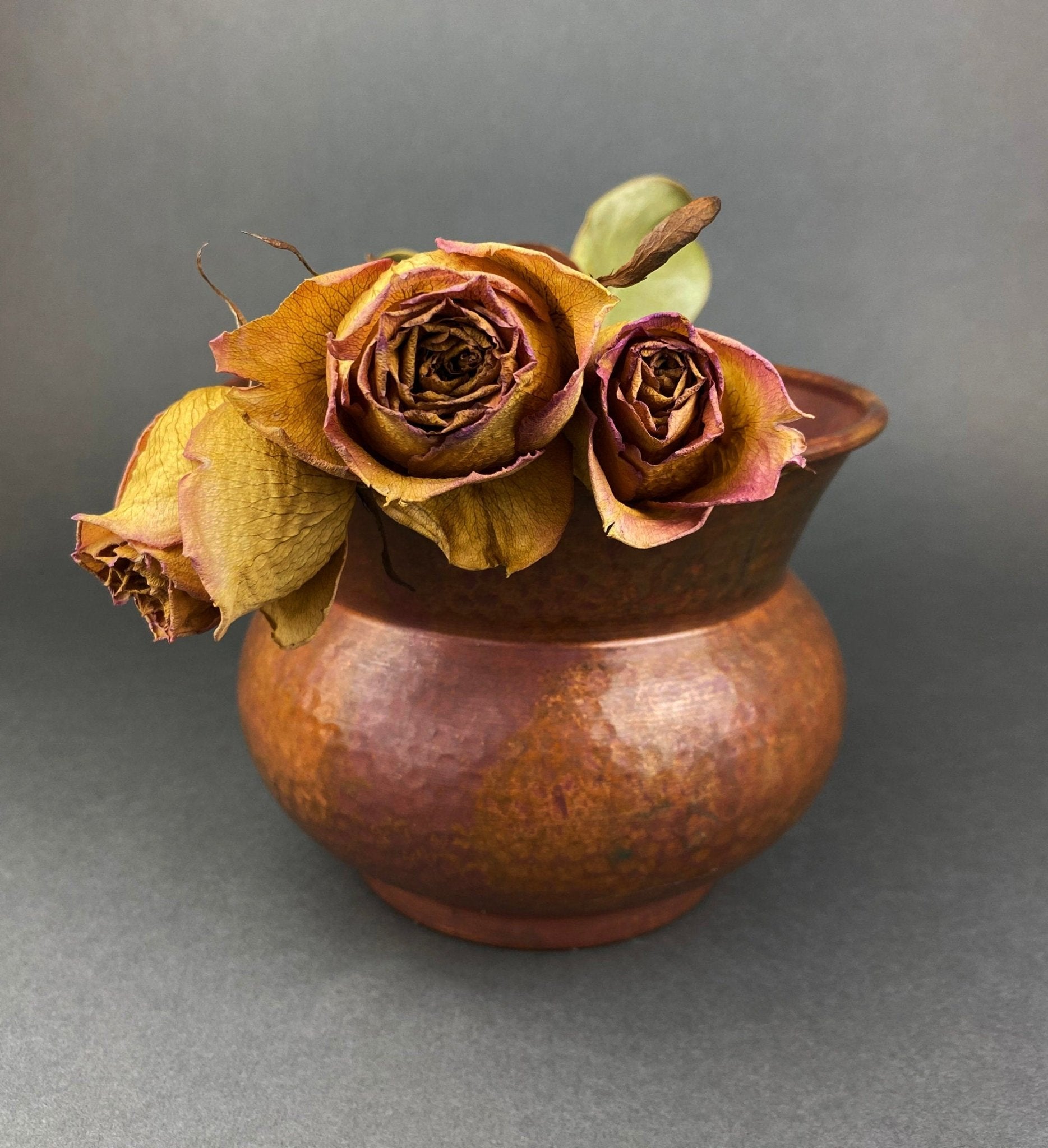 Antique Hand Hammered Brass & Copper Jardiniere Footed Flower Pot Vase. Herb Growing Container. Rustic Table Decor. 19th C Imperial Russia. - I Bought a Yard Sale