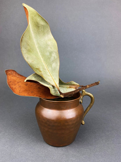 Antique Hand Hammered Brass & Copper Jardiniere Footed Flower Pot Vase. Herb Growing Container. Rustic Table Decor. 19th C Imperial Russia. - I Bought a Yard Sale