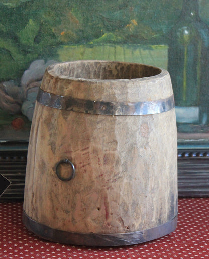 Antique Hand Made Wood Barrel for Rustic Home Decor - I Bought a Yard Sale