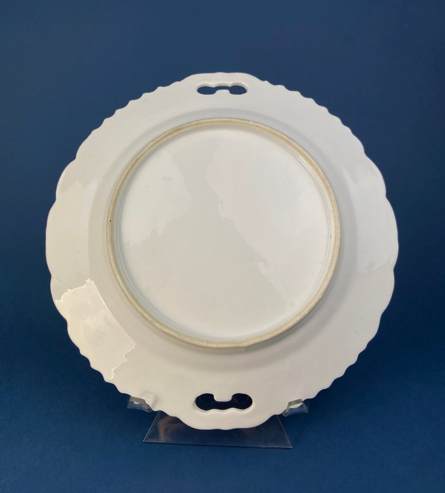 Antique Hand Painted Serving Plate with Gold Lattice. Porcelain Platter with Wild Flowers Motif. - I Bought a Yard Sale