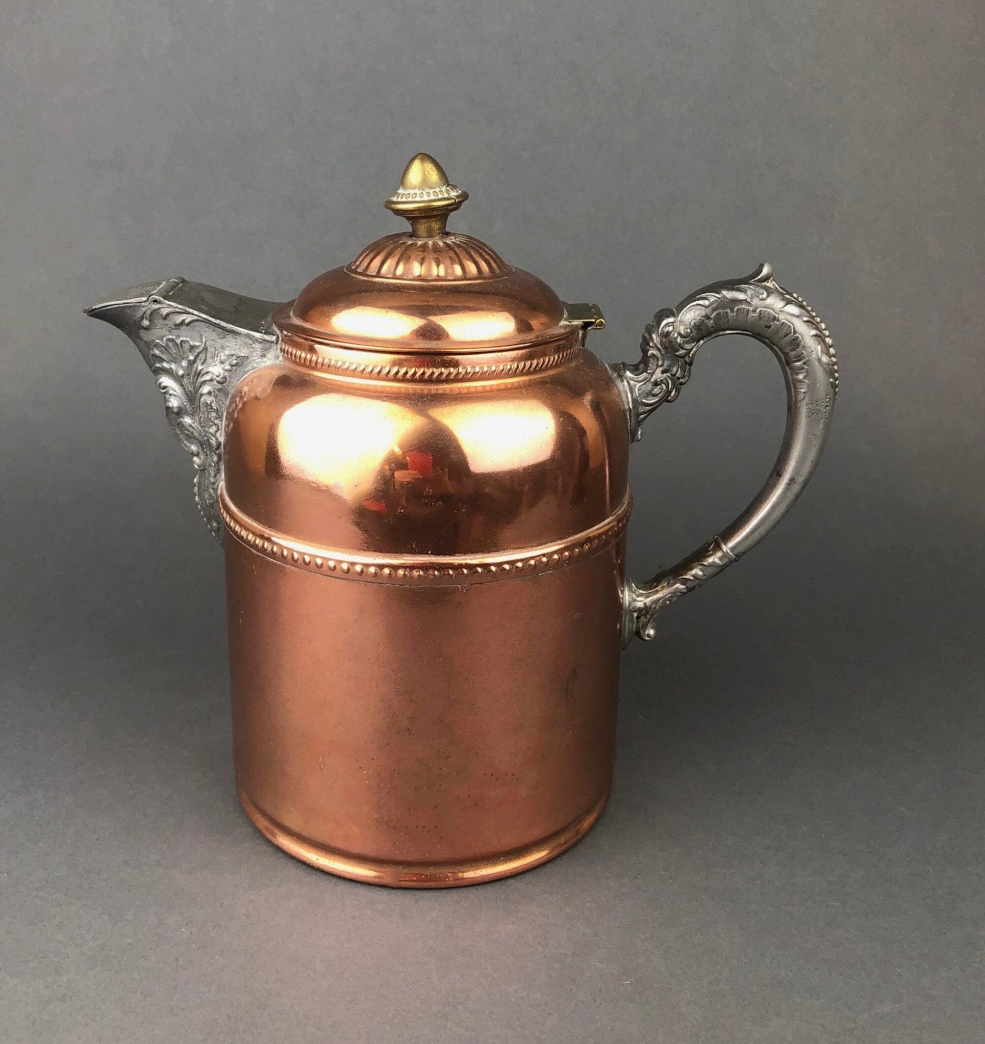 Antique Iron Kettle with Brass Cover. Old English, Heavy Kettle. No 1, J&J Siddons, Westbromwich, 4 pints. - I Bought a Yard Sale