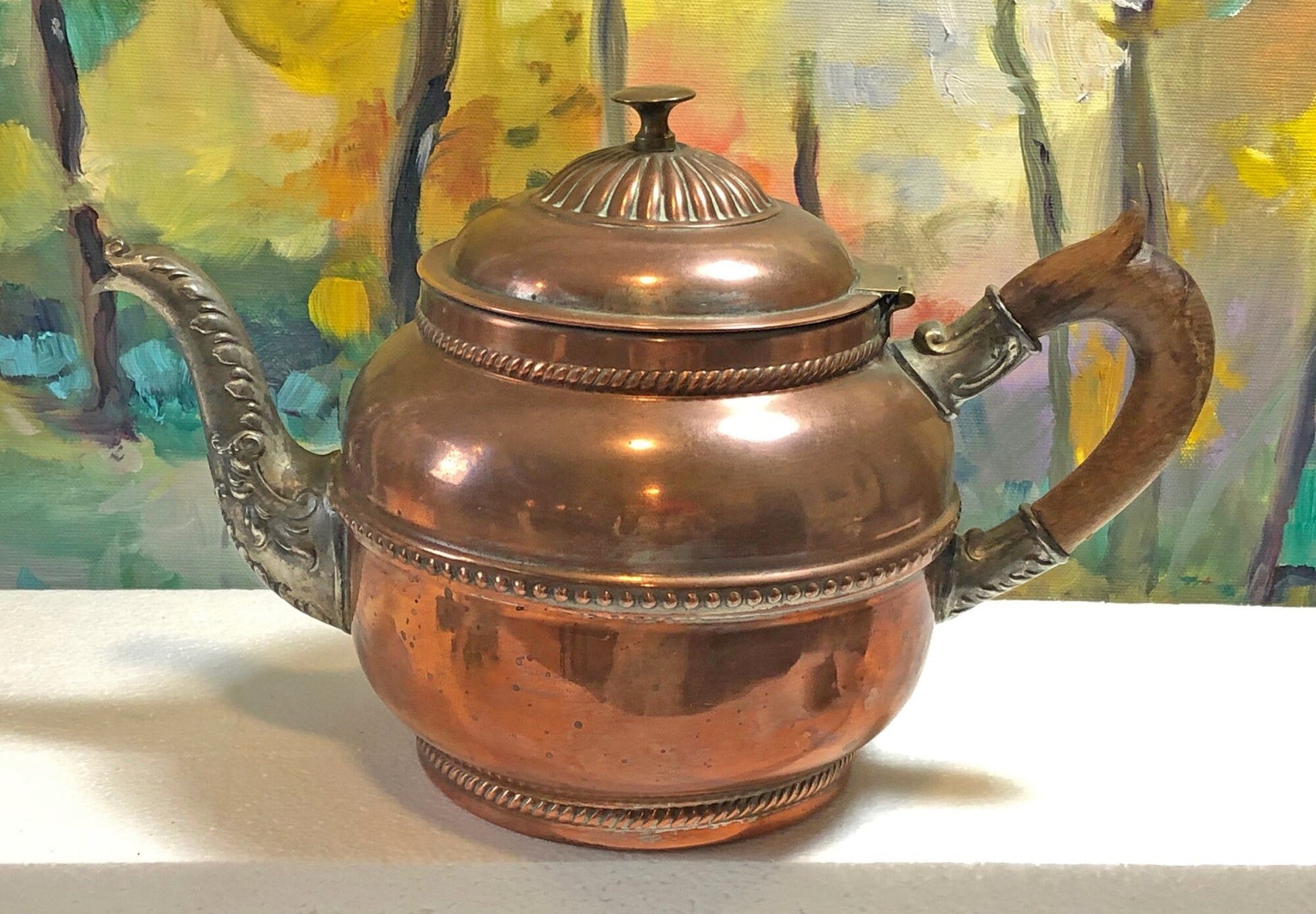 Antique Iron Kettle with Brass Cover. Old English, Heavy Kettle. No 1, J&J Siddons, Westbromwich, 4 pints. - I Bought a Yard Sale