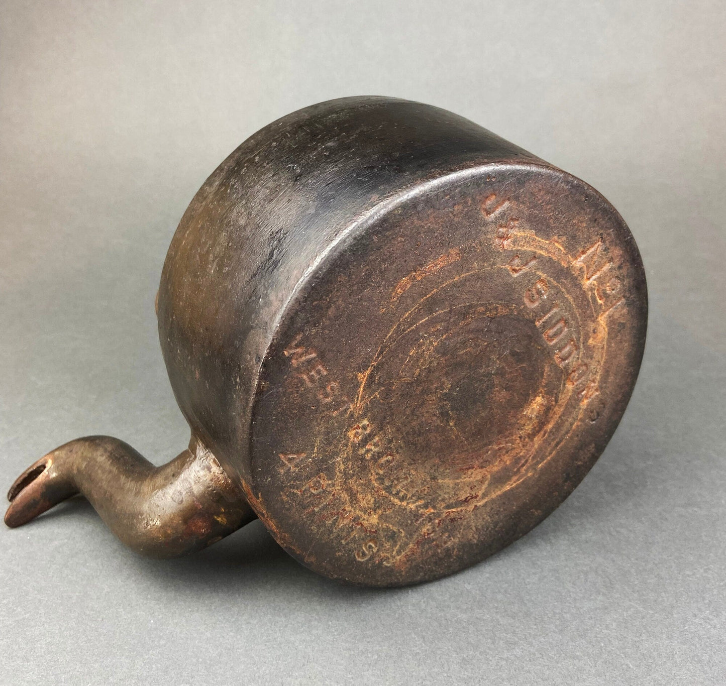 Antique Iron Kettle with Brass Cover. Old English, Heavy Kettle. No 1, J&J Siddons, Westbromwich, 4 pints. - I Bought a Yard Sale