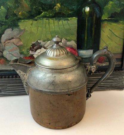 Antique Iron Kettle with Brass Cover. Old English, Heavy Kettle. No 1, J&J Siddons, Westbromwich, 4 pints. - I Bought a Yard Sale