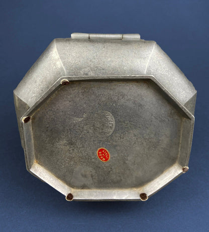 Antique Italian Pewter Box with Hinged Lid. Large Pewter Bowl Made in Italy. Trinket or Jewelry Box. - I Bought a Yard Sale