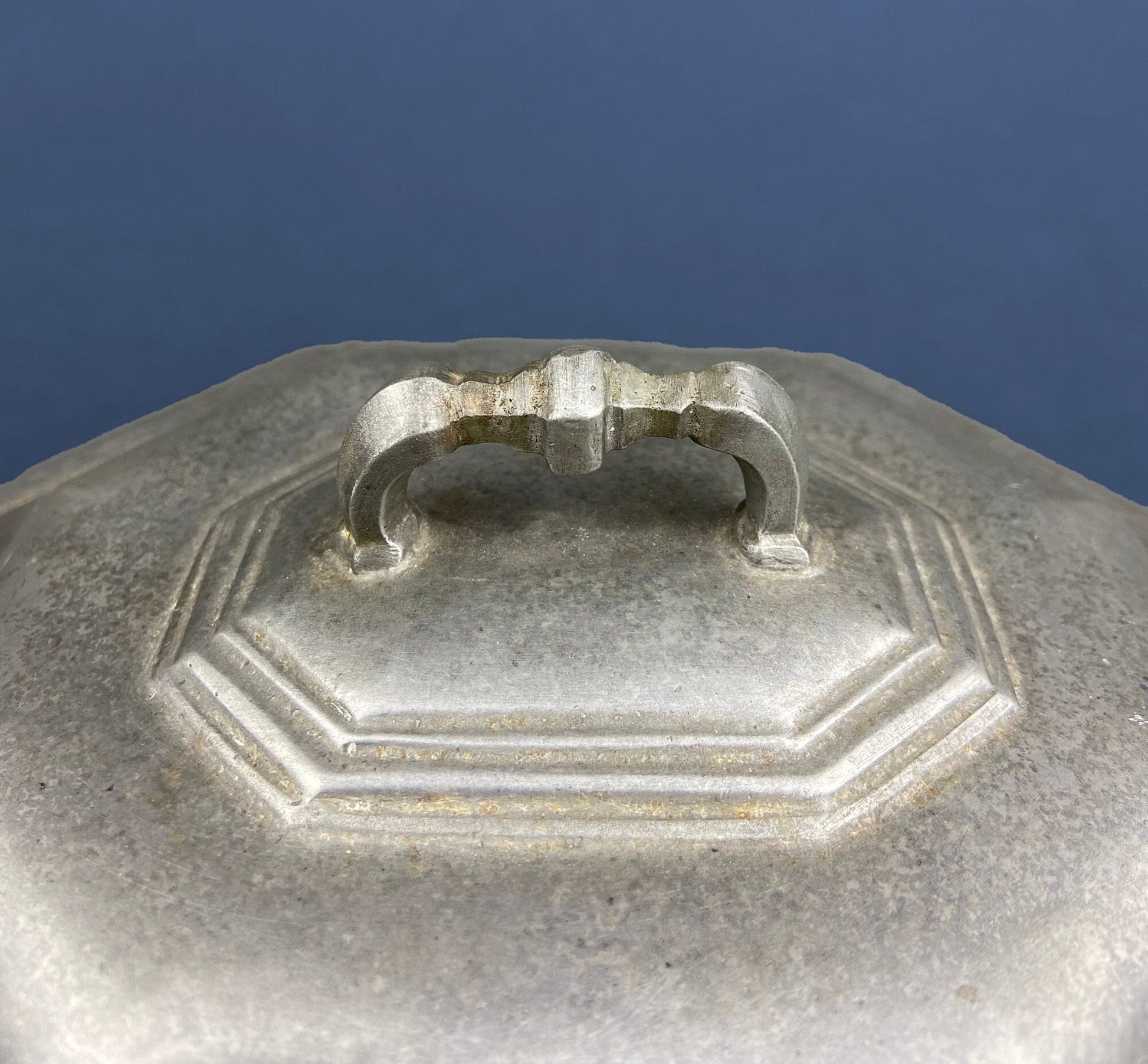 Antique Italian Pewter Box with Hinged Lid. Large Pewter Bowl Made in Italy. Trinket or Jewelry Box. - I Bought a Yard Sale