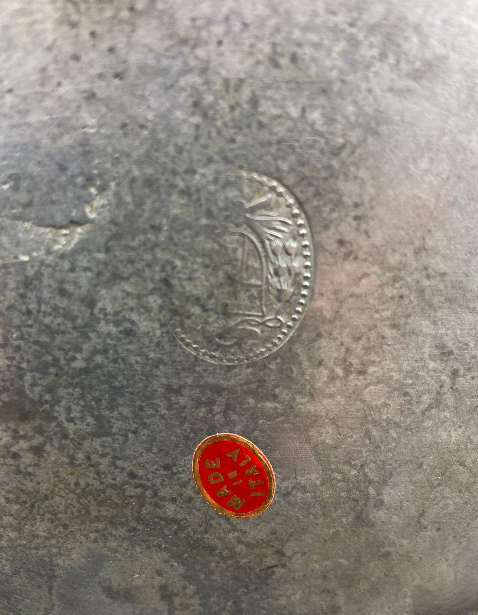 Antique Italian Pewter Box with Hinged Lid. Large Pewter Bowl Made in Italy. Trinket or Jewelry Box. - I Bought a Yard Sale