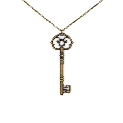 Antique Key Pendant Necklace in Gift Box (Aged Brass Tone or Silver) by The Bullish Store - I Bought a Yard Sale